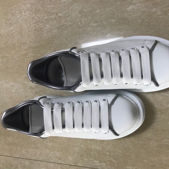 all white reflective alexander mcqueen's